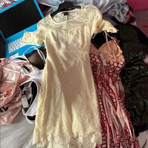 Lace cream dress